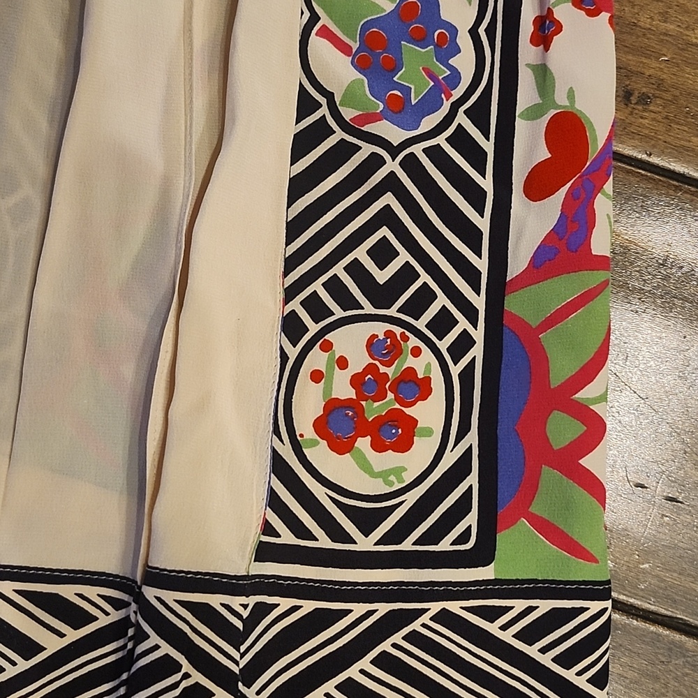 Sonia Rykiel Cream Ans Multi Color Skirt Geometric Design SZ M - Picture 6 of 6